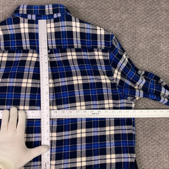 Orvis Flannel Shirt Jacket Shacket Men's XL Blue Plaid Check Cotton - Picture 7 of 12